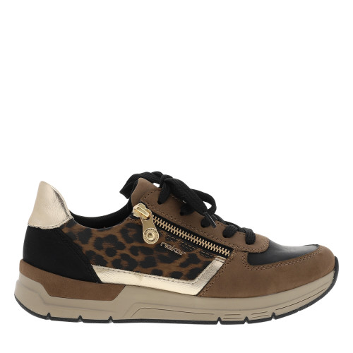 Thumbnail Baskets running léopard à talon plat avec des lacets et un zip latéral - Image 2