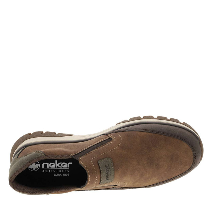 Mocassins Rieker En Cuir Beige à Talon Plat - Logo Embossé Et Chaîne Décorative - Confort Exceptionnel
