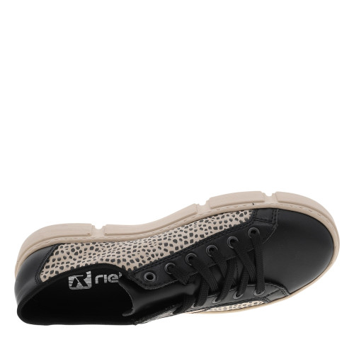Thumbnail Tennis noires avec un talon plateau et pourvues de lacets noirs - Image 5
