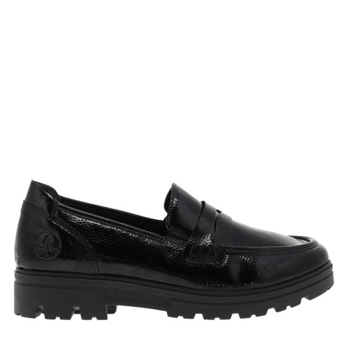 Thumbnail Mocassins noirs à talon décroché bas avec des soufflets élastiqués - Image 2