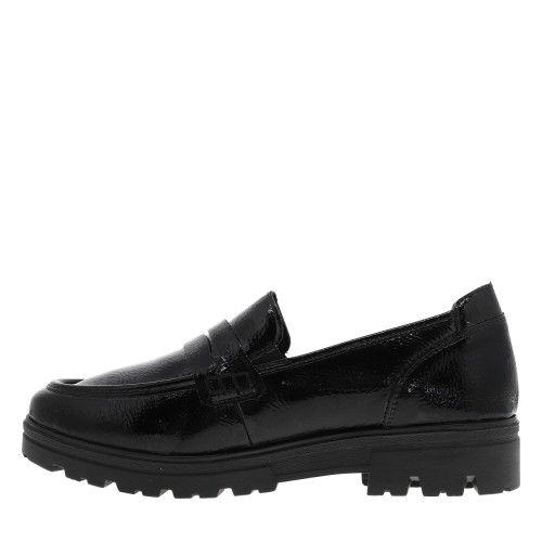 Thumbnail Mocassins noirs à talon décroché bas avec des soufflets élastiqués - Image 3