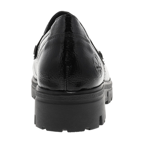 Thumbnail Mocassins noirs à talon décroché bas avec des soufflets élastiqués - Image 4
