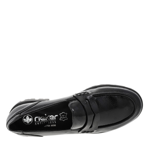 Thumbnail Mocassins noirs à talon décroché bas avec des soufflets élastiqués - Image 5