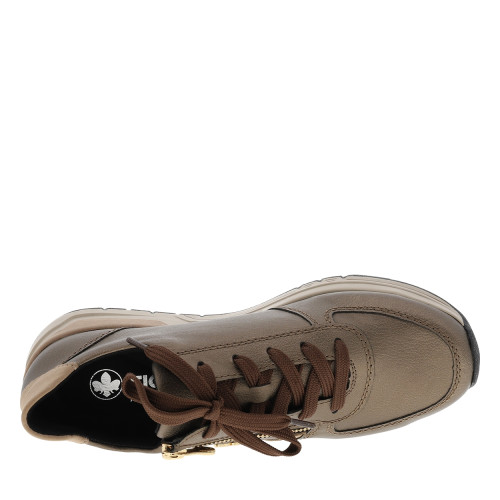 Thumbnail Baskets running bronze à talon plat avec des lacets et un zip latéral - Image 5