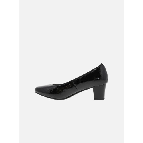 Thumbnail Escarpins noirs vernis avec semelle à talon décroché moyen épais - Image 3