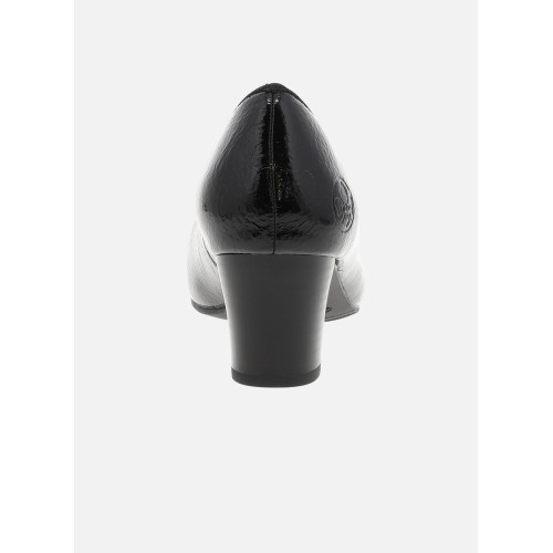 Thumbnail Escarpins noirs vernis avec semelle à talon décroché moyen épais - Image 4