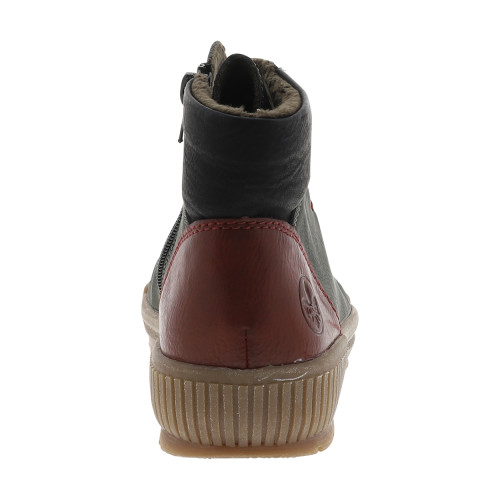 Thumbnail Bottines kaki à talon plat et à lacets et zip latéral avec oeillets colorés - Image 4