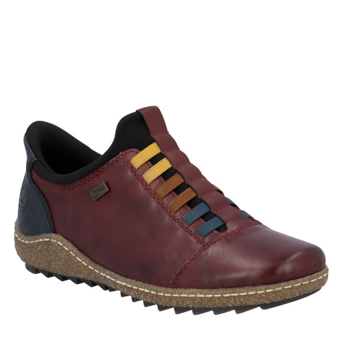 Thumbnail Sneakers en cuir bordeaux à talon plat pourvues d'une fermeture slip-on - Image 2