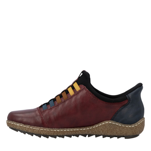 Thumbnail Sneakers en cuir bordeaux à talon plat pourvues d'une fermeture slip-on - Image 3