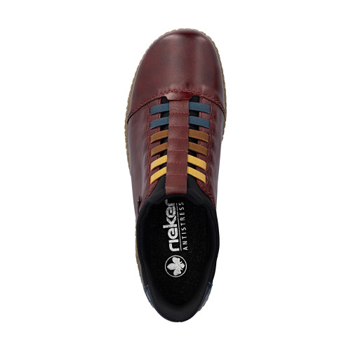 Thumbnail Sneakers en cuir bordeaux à talon plat pourvues d'une fermeture slip-on - Image 5