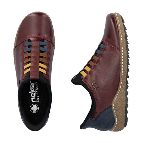 Thumbnail Sneakers en cuir bordeaux à talon plat pourvues d'une fermeture slip-on - Image 8