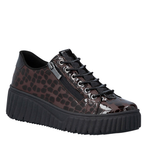 Thumbnail Sneakers marron à talon plateau pourvues d'une fermeture slip-on - Image 2