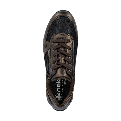 Thumbnail Sneakers bronze à talon plat pourvues de lacets et d'un zip latéral - Image 5