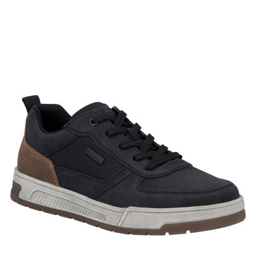 Thumbnail Sneakers noires à talon plat pourvues de lacets et d'un zip latéral - Image 2