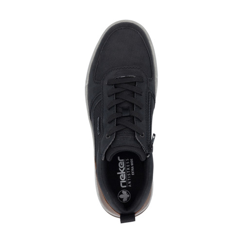 Thumbnail Sneakers noires à talon plat pourvues de lacets et d'un zip latéral - Image 5