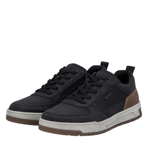 Thumbnail Sneakers noires à talon plat pourvues de lacets et d'un zip latéral - Image 7