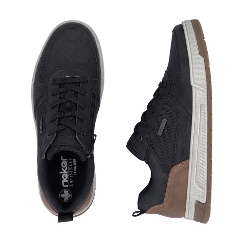 Thumbnail Sneakers noires à talon plat pourvues de lacets et d'un zip latéral - Image 8