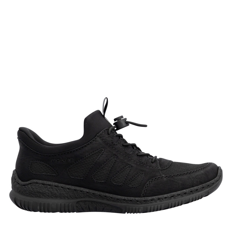 Sneakers noires à talon plat pourvues d'une fermeture élastiquée