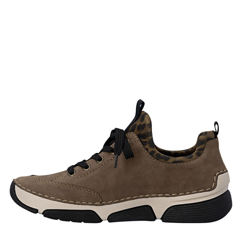 Thumbnail Sneakers brunes à talon compensé bas pourvues d'une fermeture à lacets - Image 3