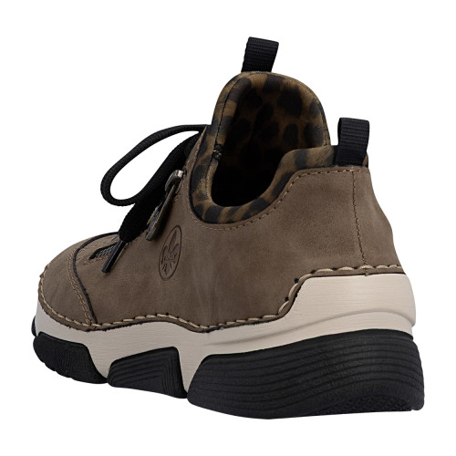 Thumbnail Sneakers brunes à talon compensé bas pourvues d'une fermeture à lacets - Image 4