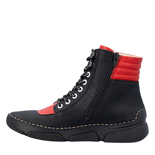 Thumbnail Bottines noires à talon compensé bas pourvues d'une fermeture zippée - Image 3