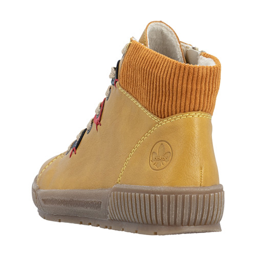 Thumbnail Bottines jaunes à talon plat pourvues de lacets et d'un zip latéral - Image 4