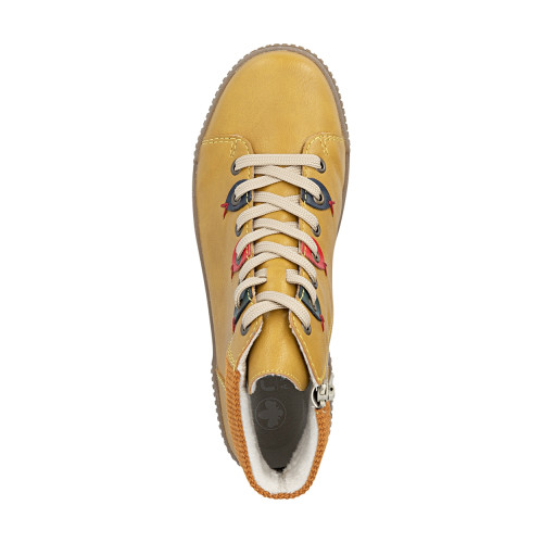 Thumbnail Bottines jaunes à talon plat pourvues de lacets et d'un zip latéral - Image 5