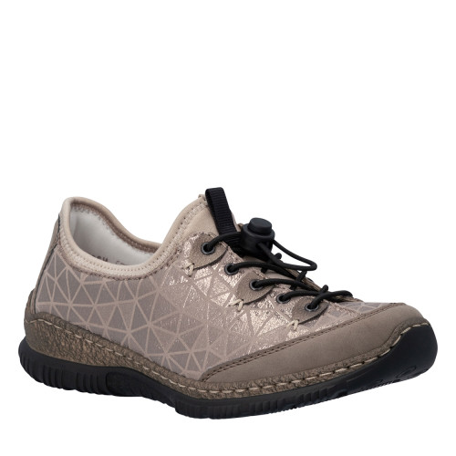 Thumbnail Sneakers beiges à talon plat pourvues d'une fermeture élastiquée - Image 2