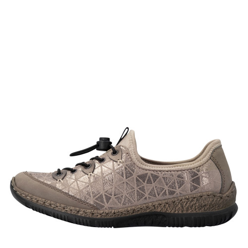 Thumbnail Sneakers beiges à talon plat pourvues d'une fermeture élastiquée - Image 3