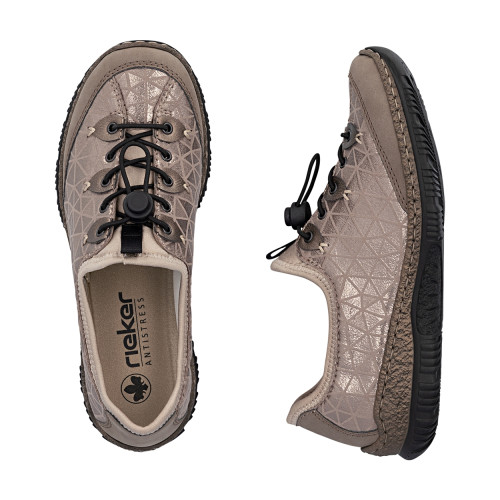 Thumbnail Sneakers beiges à talon plat pourvues d'une fermeture élastiquée - Image 8