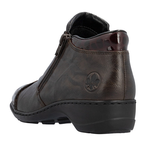Thumbnail Bottines en cuir marron pourvues d'un talon à décroché bas et d'un zip - Image 4