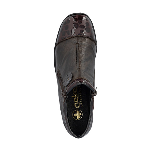 Thumbnail Bottines en cuir marron pourvues d'un talon à décroché bas et d'un zip - Image 5