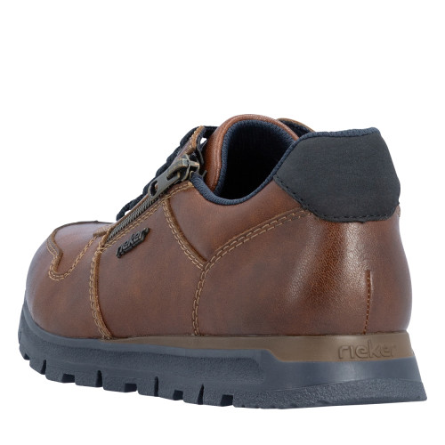 Thumbnail Sneakers en cuir cognac à talon plat pourvues de lacets contrastés - Image 4