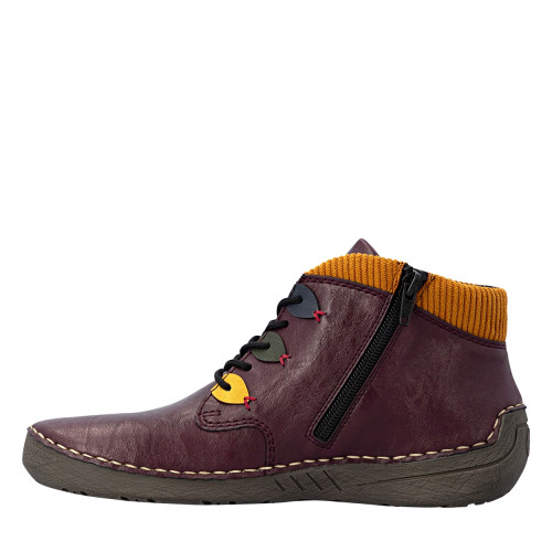 Thumbnail Sneakers violettes à talon plat pourvues de lacets et d'un zip latéral - Image 3