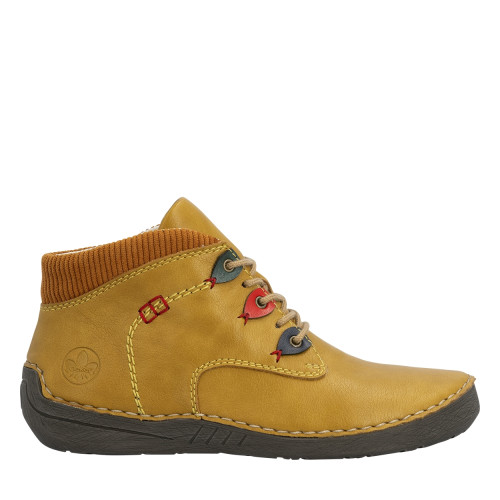 Thumbnail Sneakers jaunes à talon plat pourvues de lacets et d'un zip latéral