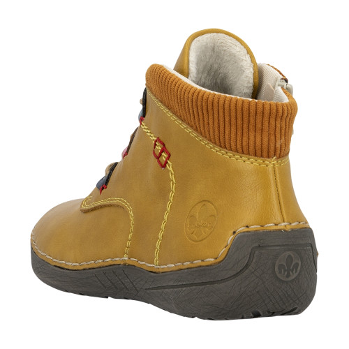 Thumbnail Sneakers jaunes à talon plat pourvues de lacets et d'un zip latéral - Image 4