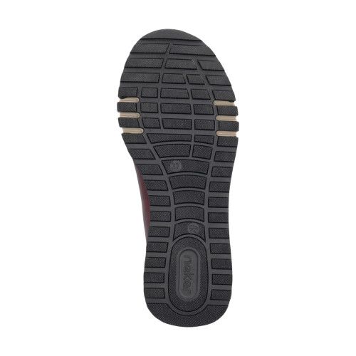 Thumbnail Baskets running en cuir bordeaux à talon plat avec lacets et zip latéral - Image 6