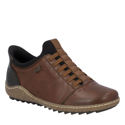 Thumbnail Sneakers en cuir cognac à talon plat pourvues d'une fermeture slip-on - Image 2