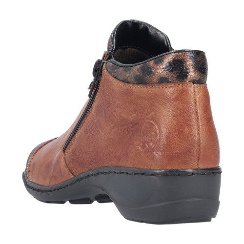 Thumbnail Bottines en cuir brunes léopard pourvues d'un talon à décroché bas - Image 4