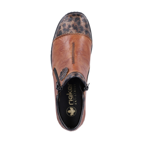 Thumbnail Bottines en cuir brunes léopard pourvues d'un talon à décroché bas - Image 5