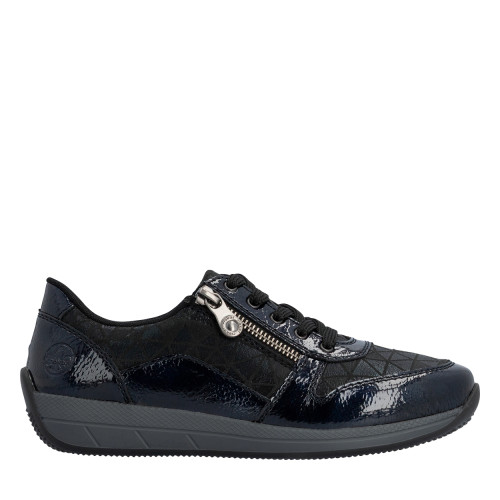 Thumbnail Sneakers noires à talon plat pourvues d'une fermeture à lacets