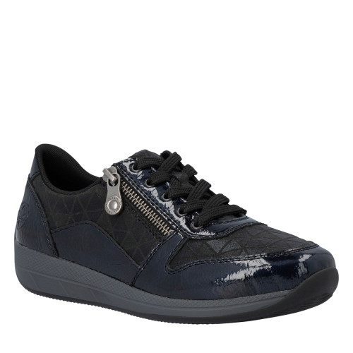 Thumbnail Sneakers noires à talon plat pourvues d'une fermeture à lacets - Image 2