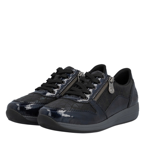 Thumbnail Sneakers noires à talon plat pourvues d'une fermeture à lacets - Image 7