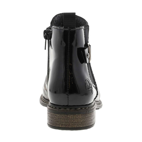 Thumbnail Boots en cuir bronze à talon décroché bas avec un zip et un soufflet élastiqué - Image 7