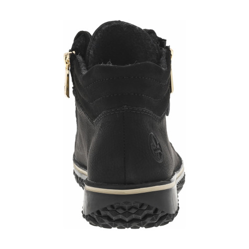 Thumbnail Bottines noires à talon compensé bas avec des lacets et 2 zips latéraux - Image 4