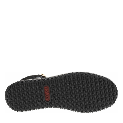 Thumbnail Bottines noires à talon compensé bas avec des lacets et 2 zips latéraux - Image 6