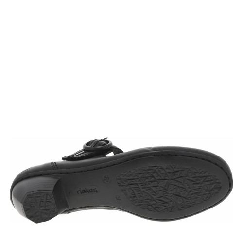 Thumbnail Escarpins en cuir noirs avec semelle à talon décroché bas et bout rond - Image 6