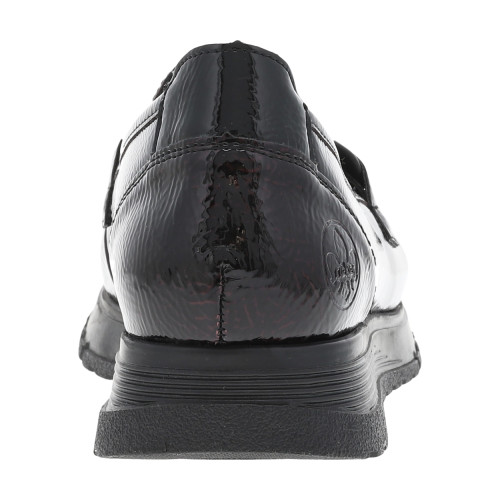Thumbnail Mocassins en vernis bordeaux avec semelle à talon plat et maillons décoratifs - Image 4
