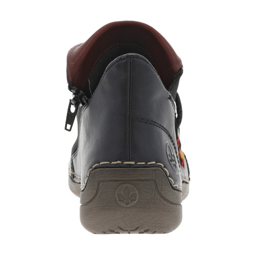 Thumbnail Boots bleu marine à talon plat avec une fermeture zippée et soufflet élastiqué - Image 4