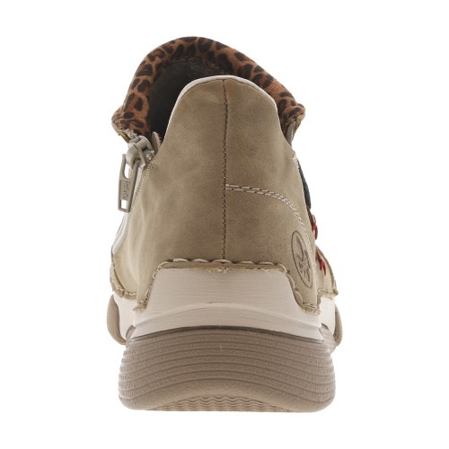 Thumbnail Boots taupe à talon plat avec une fermeture zippée et soufflet élastiqué - Image 4